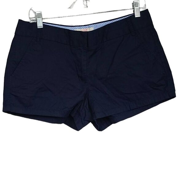 J.Crew Broken-In Chino Navy Blue 3-inch Shortie Cotton Shorts Women's Size 8 - Picture 1 of 7